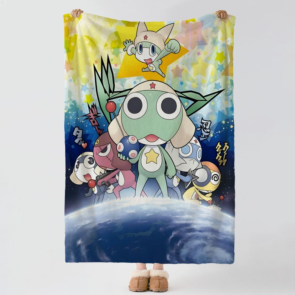anime K-Keroro Gunso-o Throw Thick Comfort Flannel Quilt, Multi-scene Use Indoor Outdoor Daily Nap