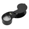 40X Magnifier Loupe LED Lights High Transmittance Portable Jewelers Loupe with Aluminium Alloy   for Elderly