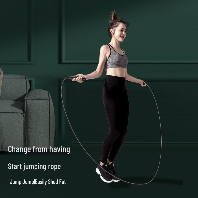 Adjustable Weighted Steel Jump Rope for Adult Fitness with Bearings