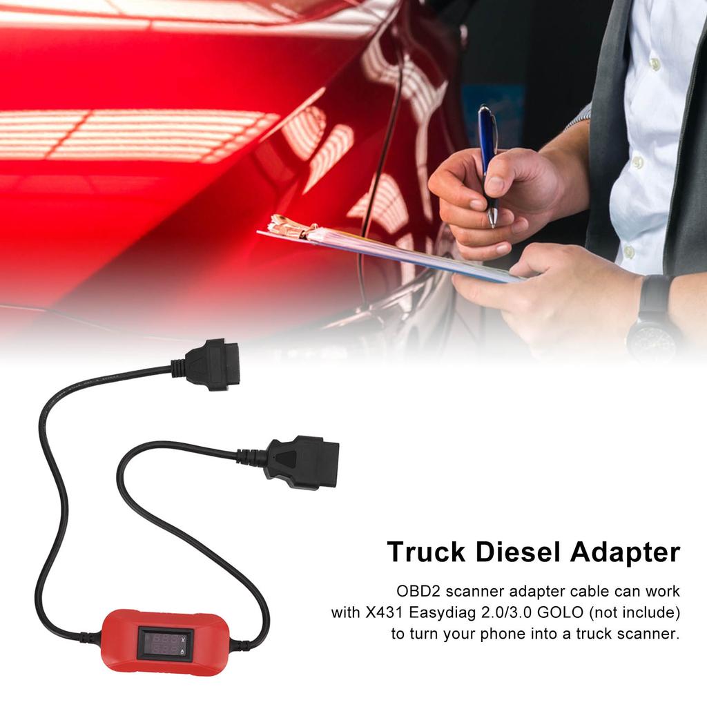 12‑24V   Scanner Adapter Cable Fit X431 Easydiag 2.0Celsius3.0 GOLO ABS Heat Resistant for Heavy Duty Trucks