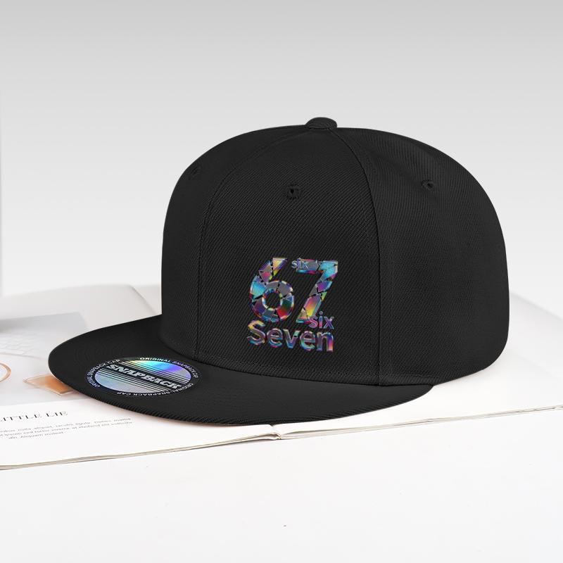 

Cool Laser-Printed “67” Digital Print Hip-Hop Flat-Brim Cap – Adjustable Hip-Hop Outdoor Casual Unisex Baseball Cap чорний