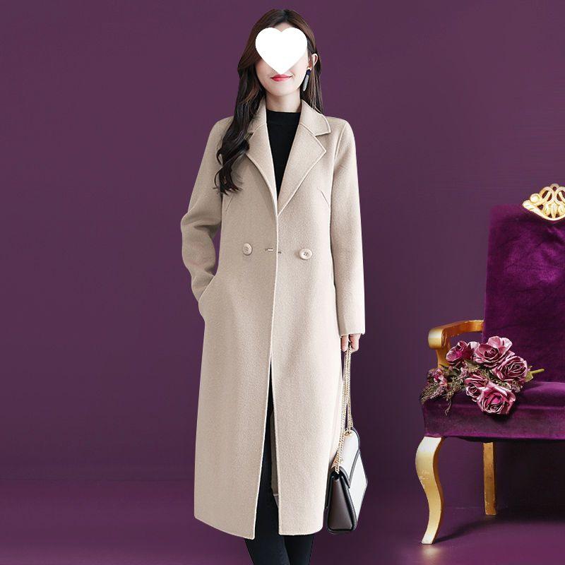 

Elegant Women s Double-Sided Wool & Cashmere Coat - Long, Plush, Plus Size, 2025 Winter Collection 2XL абрикосовый