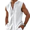 Men's Summer Vest Shirt Casual Loose Sleeveless Solid Color Shorts Beach Suit