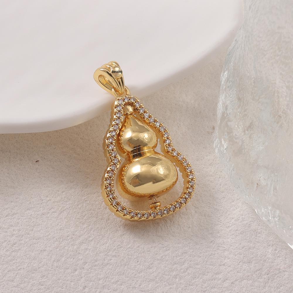 Golden Gourd Pendant: Fortune-Attracting Luxury Chain with Exquisite Design, Versatile Chinese-Style Accessory