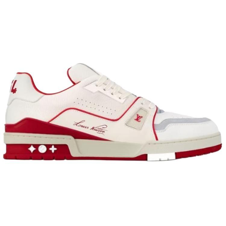 Louis Vuitton Lv Trainer Sneakers 'White Red Grey' 1ABFBI