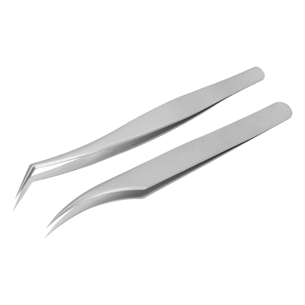Stainless Steel Eyelash Extension Tweezers False Eyelashes Grafting Tweezers Makeup Tool