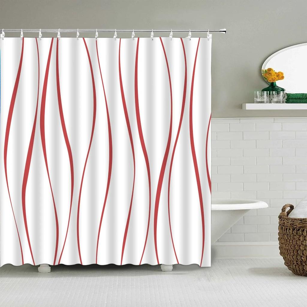 Black And White Striped Shower Curtain Colorful Creative Geometric Shower Curtain Modern Minimalist Bathroom Accessories Decor