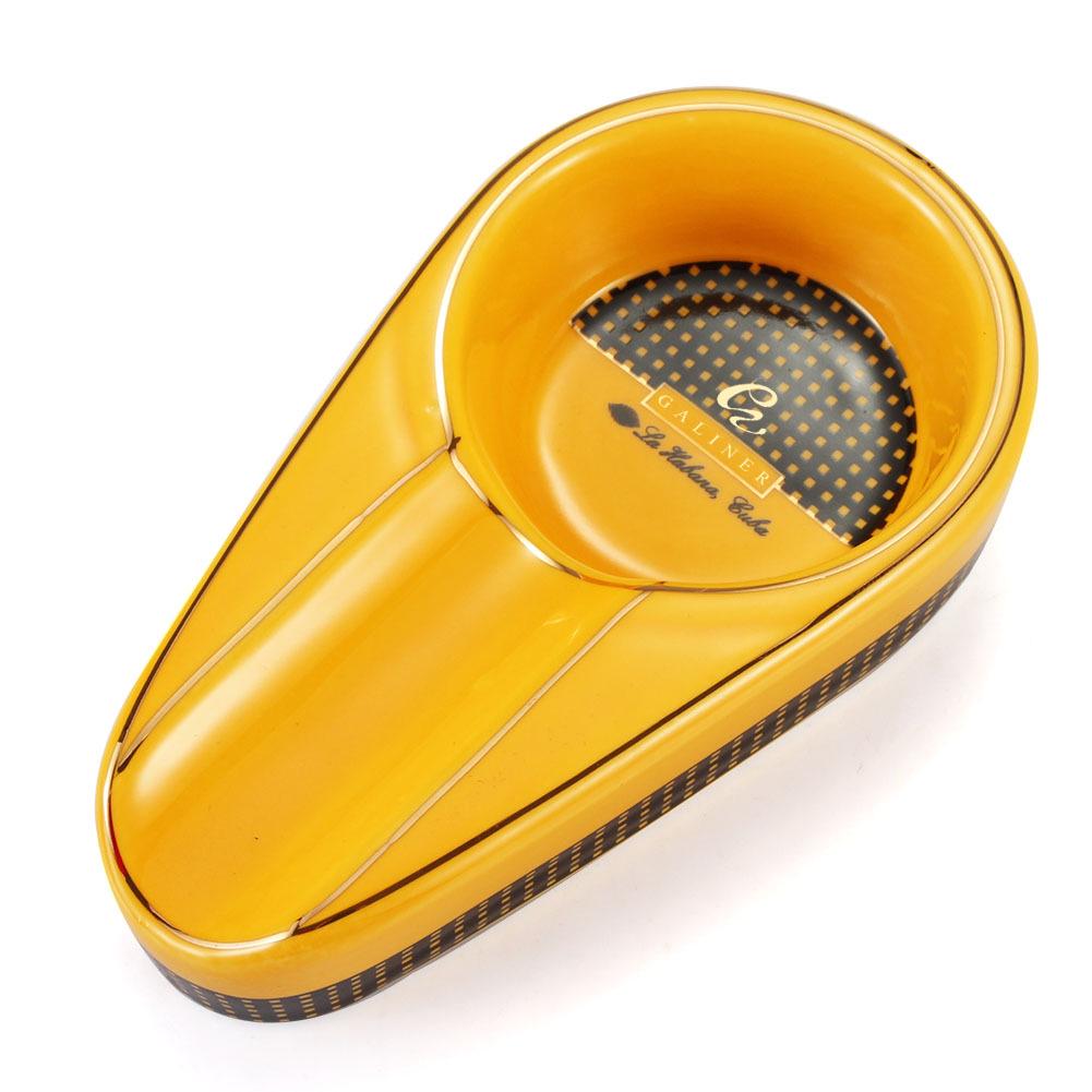 Portable Ceramic Cigar Ashtray with Single Slot
