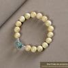 Small Leaf Boxwood Rosary: 108 Solid Wood Buddhist Beads Unisex Bracelet - High Density Sinking Wood