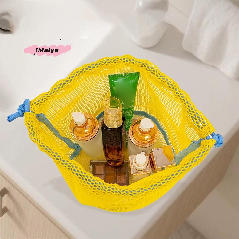 Nylon Mesh Drawstring Storage Pouch Bag Multi-Purpose Travel And Outdoor Activity Digital Products & Makeup Organizer Bag