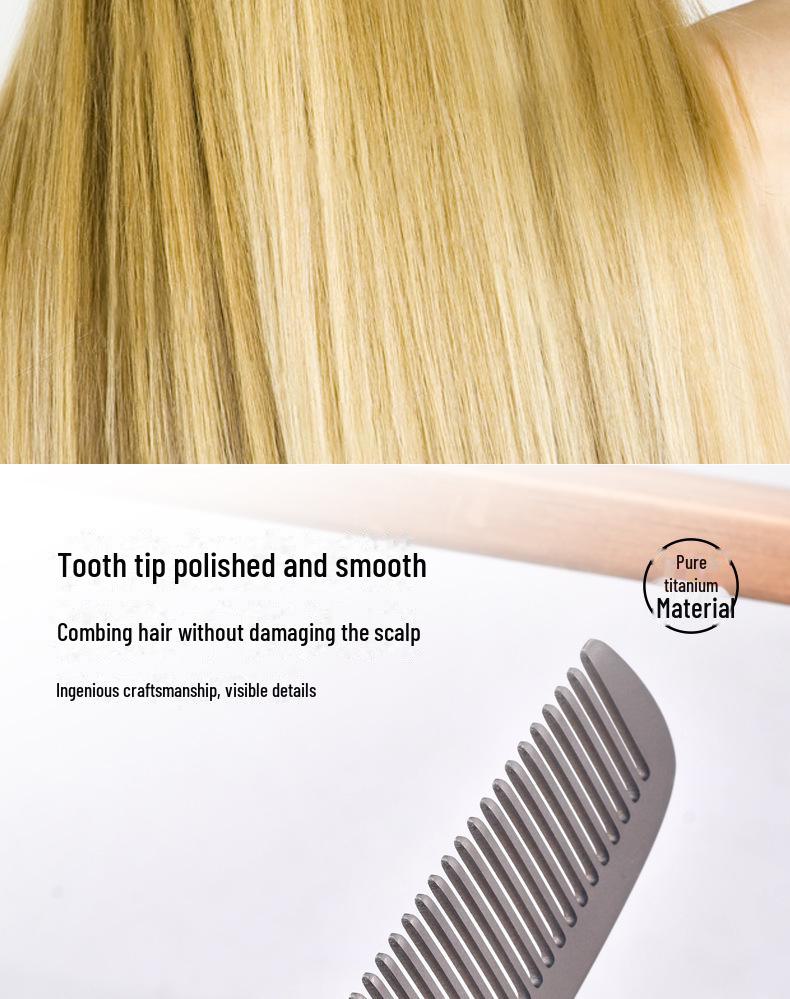 Pure Titanium Alloy Portable Massage Comb for Girls - Salon-Quality Hairdressing Tool