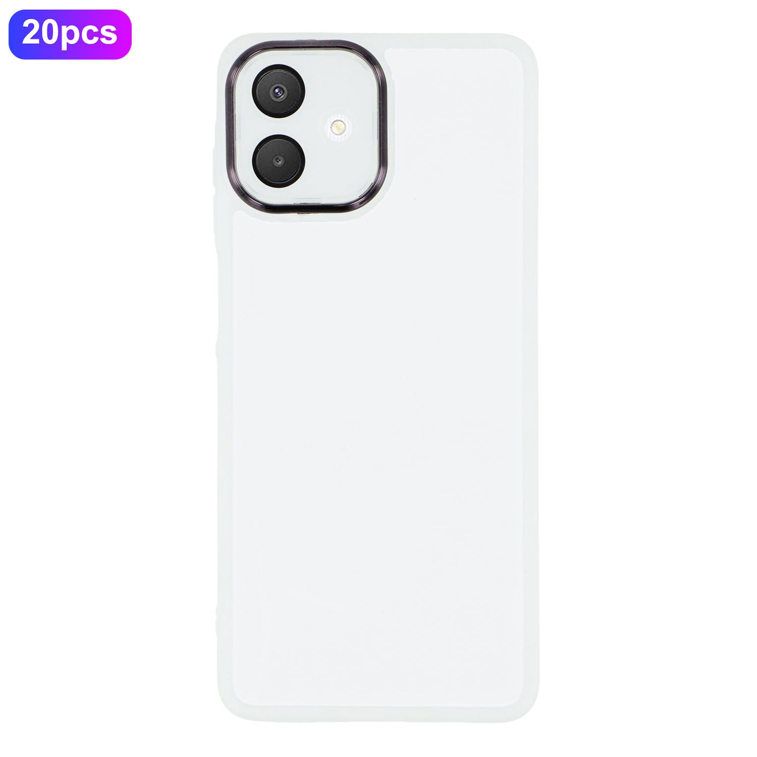 

Bulk Purchasing 20Pcs For Samsung Galaxy A07 4G Case Electroplated Camera Frame TPU Phone Cover Precise Cutouts Transparent White
