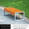 Cast Aluminum Park Bench with Solid Wood Backrest for Outdoor Courtyard 