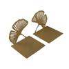 Stylish L-shaped Folding Bookends Creative Light Luxury Ginkgo Leaf Bookshelf Hollow Out Weighted Metal Book Rack Students