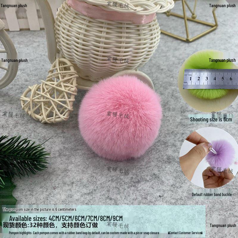 Multi-Color Faux Rabbit Fur Pom Pom for Bags, Clothing, Shoes, and Hats