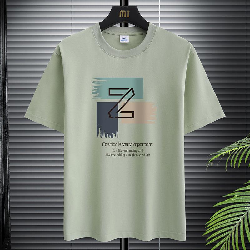 Simple Graphic Tshirt for Men Plus Size Round Neck Tee Shirts Pure Cotton Harajuku Tops Male Clothing Summer New Short Sleeve