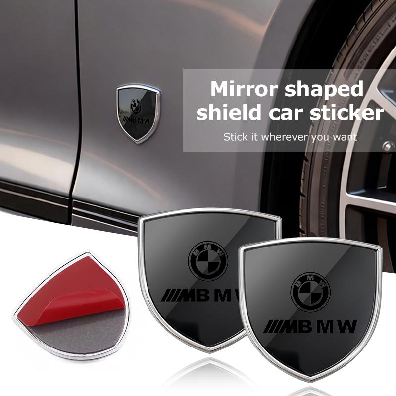 Car Shield Shape Mirror Waterproof Sticker Auto Decorative Decal For BMW M3 M5 E36 E39 E46 E60 E61 E64 E70 E71 E80 E85 E87 E90 AA4