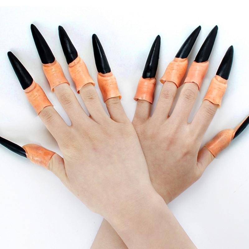 Witch Fingers Nails Halloween Costume Props Fake Witch Nose for Party Club