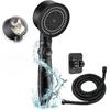 LED Handheld Showerhead, High-pressure Shower Head Set, Three-color Water Temperature, Five Spray Modes Showerhead