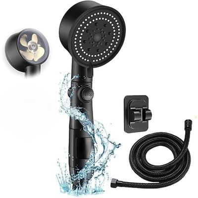 LED Handheld Showerhead, High-pressure Shower Head Set, Three-color Water Temperature, Five Spray Modes Showerhead