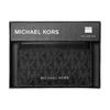 Michael Kors Mk Cooper Logo Gunmetal Hardware Coated Canvas Polyester Pu Card Holder Unisex Accessories Black 36U9LCRD1B-0001