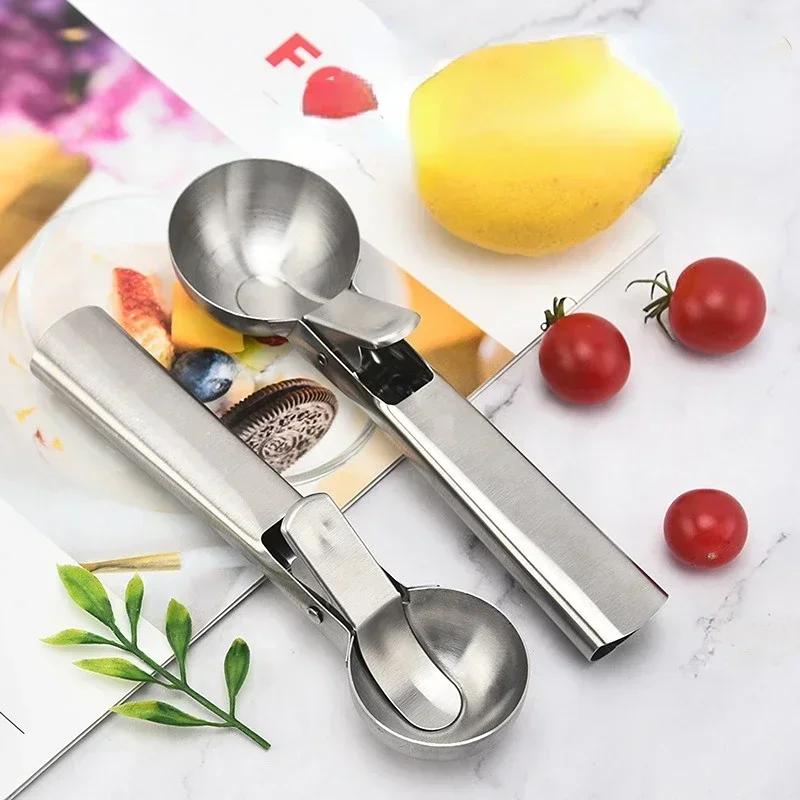 Stainless Steel Dual Purpose Ice Cream Scoop Digger Multifunctional Fruit Scoop for Ball Maker Watermelon Ice Cream Spoon Tool