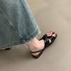 2025 Women Summer New Fashion Slippers with Square Toe Casual Luxury Roman High Quality Slippers for Women
