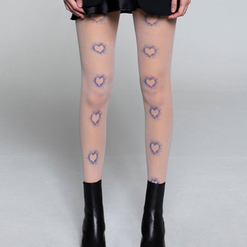 

Романтичные тигровые колготки с синим сердцем Free