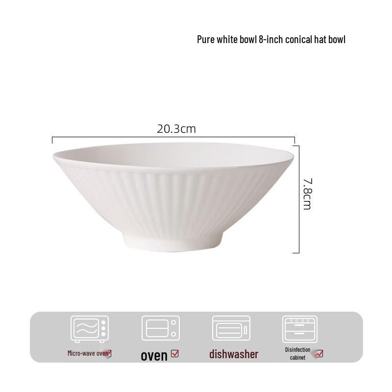 OIMG Pure White Ceramic Soup Bowl Set