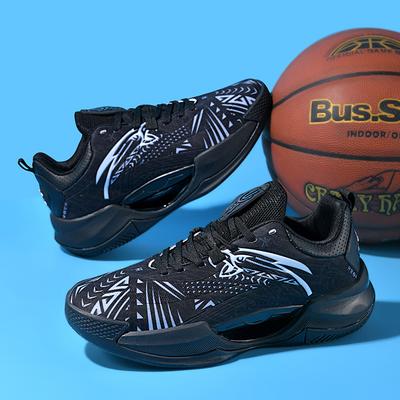 Foreign Trade Large Size Basketball Shoes Luminous 45 Youth Cement Ground Actual Combat Blue Sneakers Mesh Shoes Men's White Sneakers