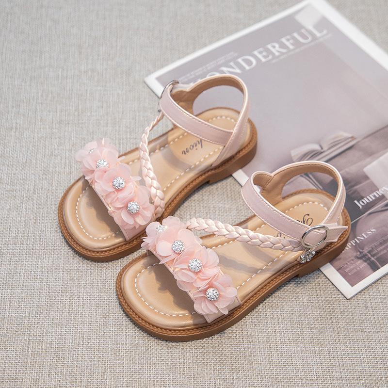 

Summer Toddler Girls Princess Sandals Soft Sole Baby First Walker Beach Shoes 22 рожевий