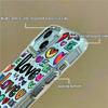 Fashion Colorful Love Hearts Print Clear Phone Case For iPhone 16 Pro Max 15 Plus 14 Pro 13 12 11 Plating Lens Protection Soft TPU Shockproof Cover