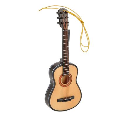 Modelo de Guitarra Realista Decorativo de Madera Miniatura Adorno de Guitarra para Árbol de Navidad Sala de Estar Estudio