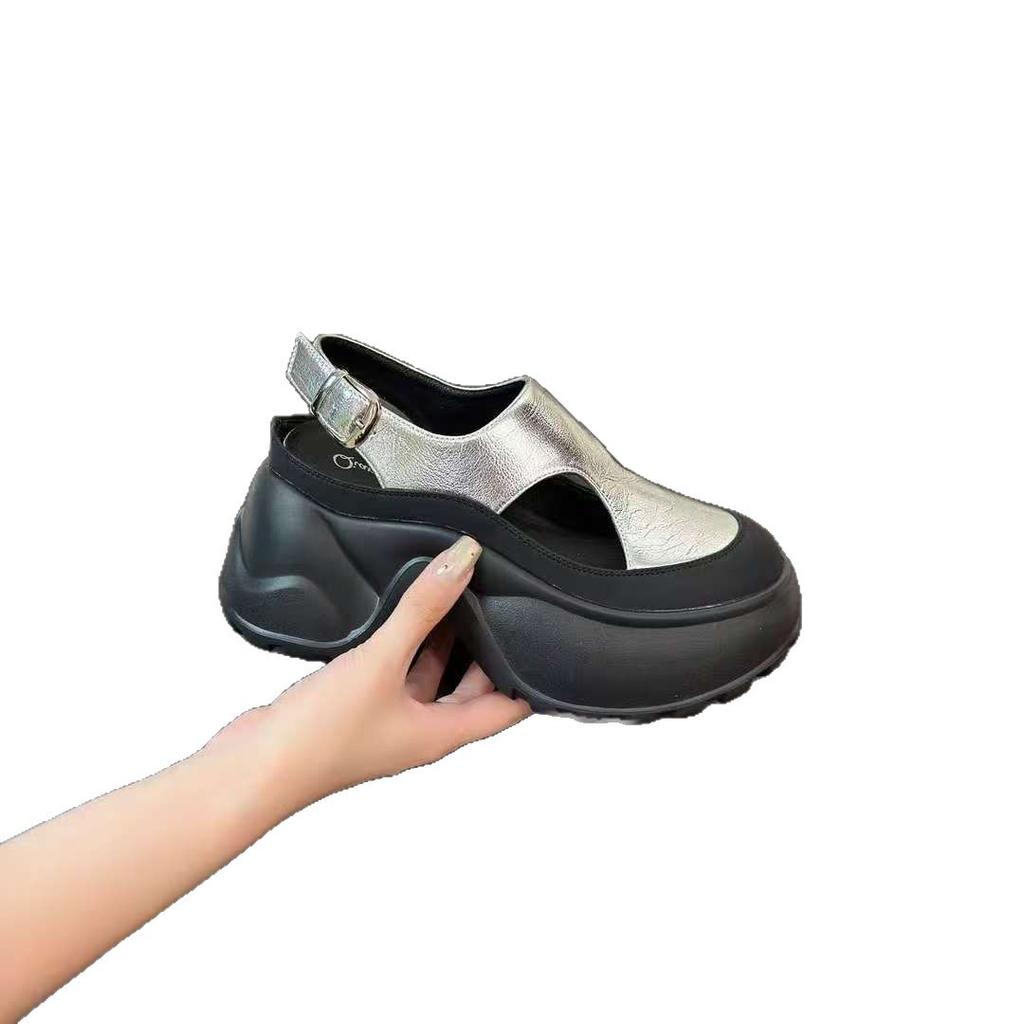 2025 New Summer Casual Fashion Muffin Women's Shoes Platform Heightening Sandals Women's Lazy Bag Head Wear-resistant Super Soft