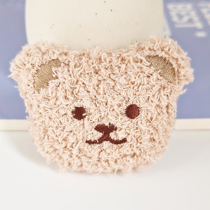 Cute Bear Head Plush Keychain Accessory with DIY Craft Supplies