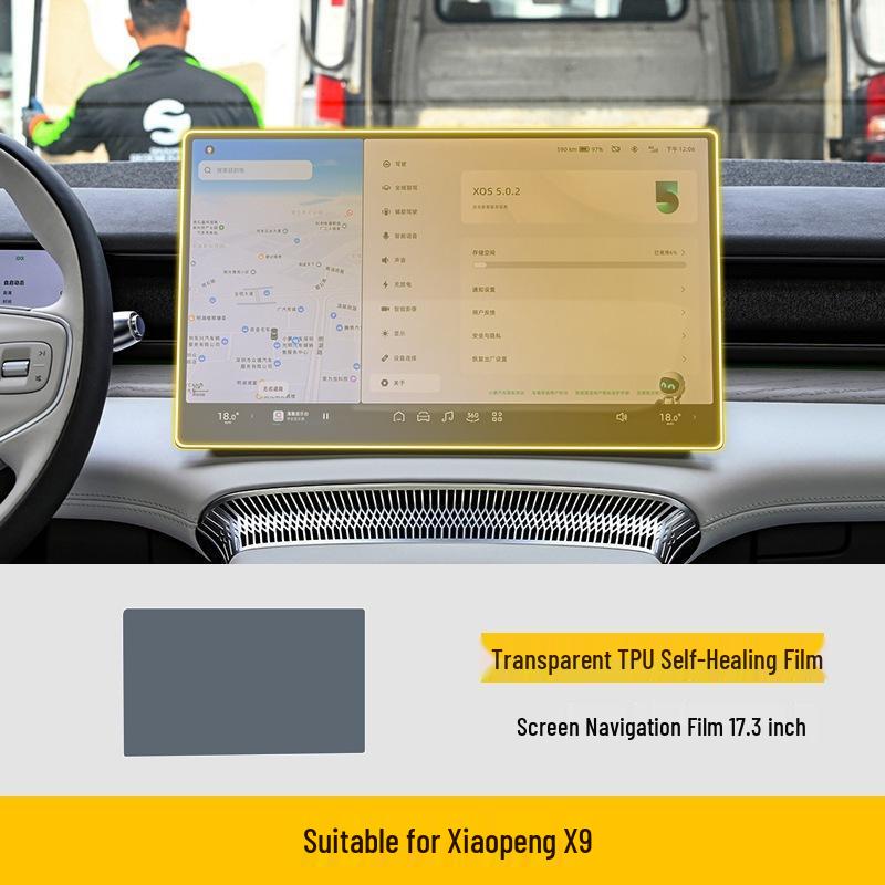 Xiaopeng X9 24-25 Screen Console Trim Sticker - Interior TPU Film