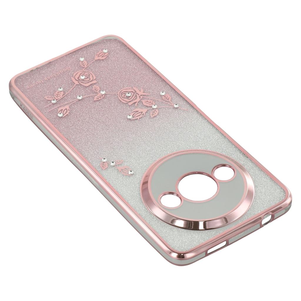 KADEM For Xiaomi Redmi A3/Poco C61 4G Glitter Flower Case Rhinestone Decor Flexible TPU Phone Cover