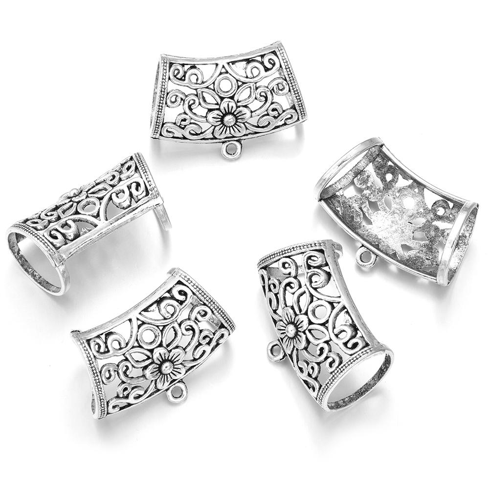 5pcs/lot Antique Silver Color Hollow Pendant Charm For Jewelry Making DIY Necklace Bracelets Bag Clothing Charm Accessories
