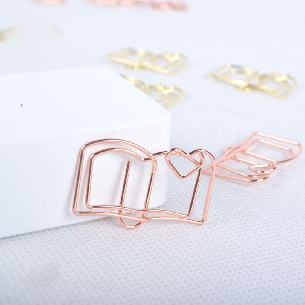 Open Book Shape Paper Clip Marking Document Photo Organizing Clip Metal Offic NE
