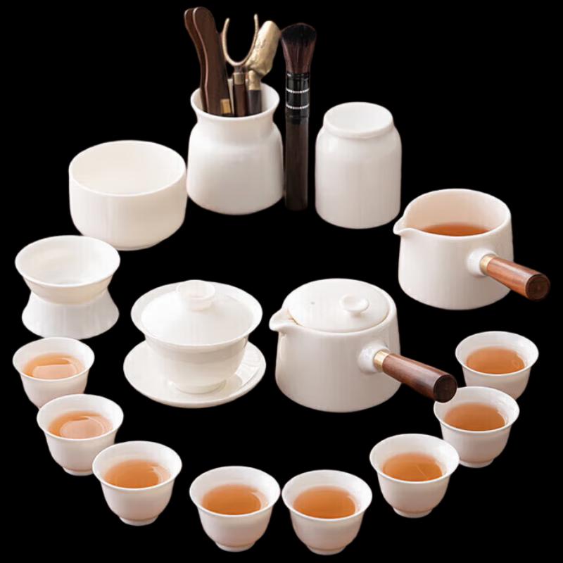 Dehua China White Ceramic Gongfu Tea Set