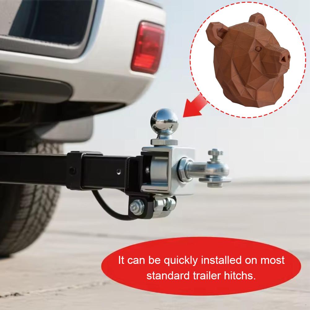 Bear Head Trailer Hitch Cover Tube Plug Insert Cartoon Car Accessories For Truck SUV RV ATV Boat Towing R8K8
