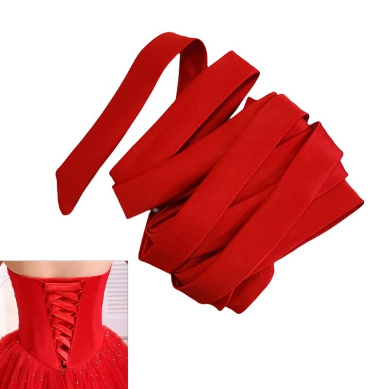 Eleganckie sznurowanie satynową wstążką do sukni ślubnej 110 cali długie zestawy sznurowania gorsetowego wstążka do sukni wymiana zamka błyskawicznego