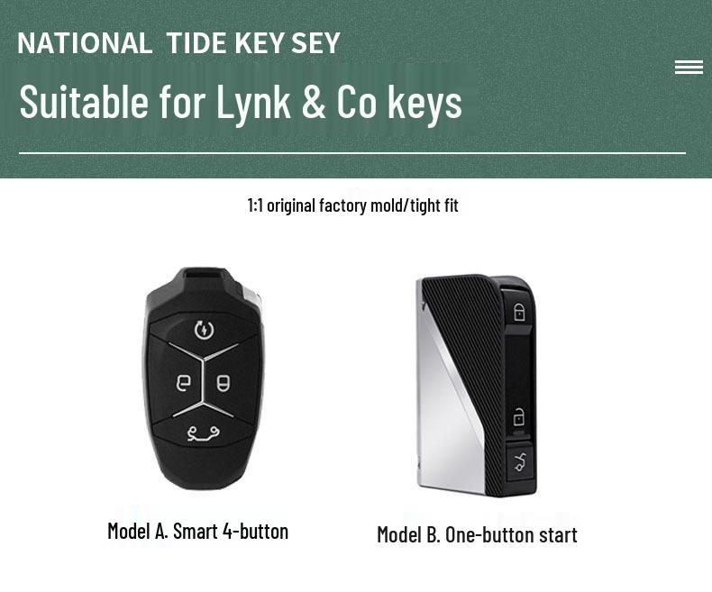 Lynk & Co 03 Schlüsselhülle: Passend für 23 Modelle, Schutzhülle mit Druckknopf für 01 Auto, Modelle 02/05/06/08/09, High-End-Passform für 22 Modelle