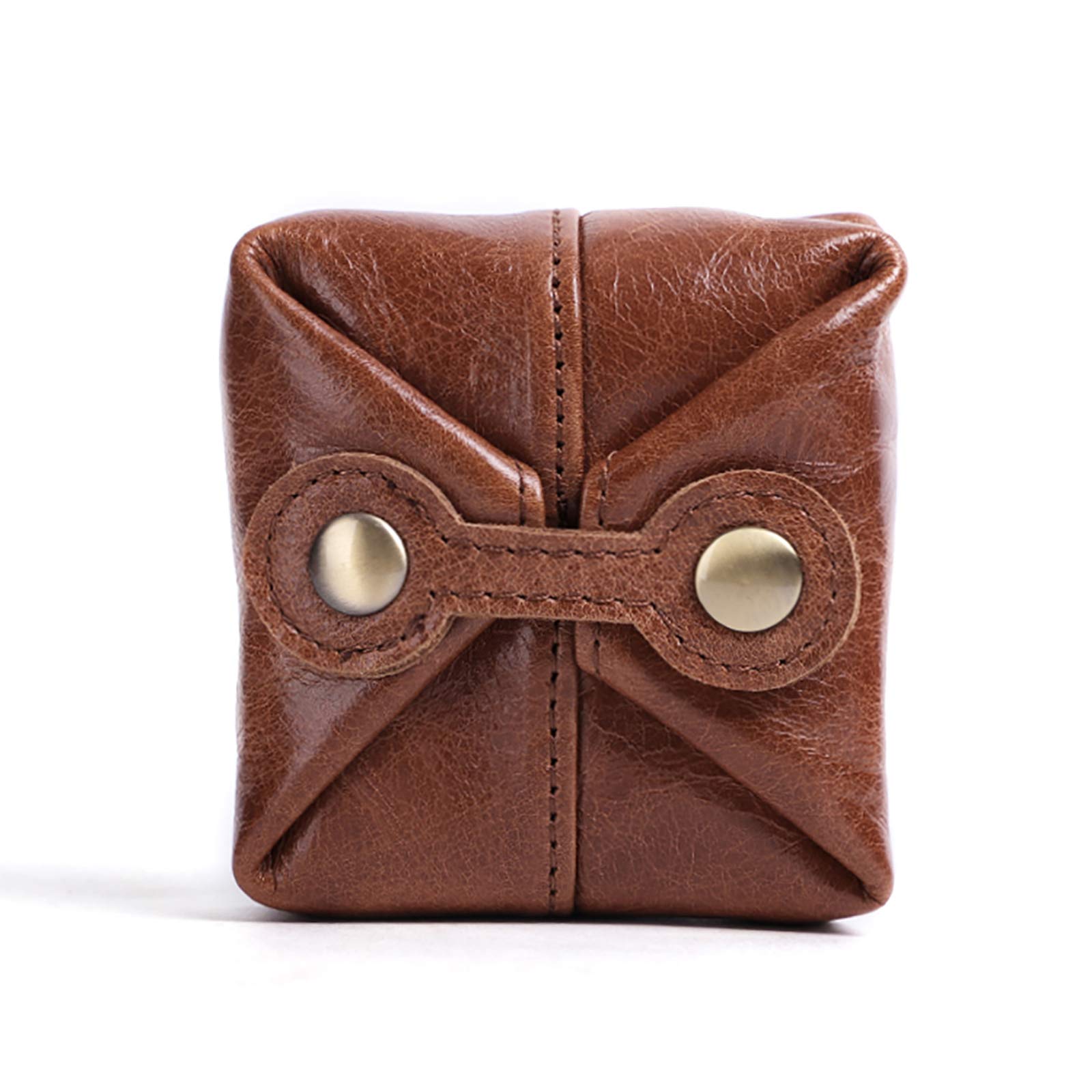 

FANDARE Women s Box-Shaped Coin Purse with Clasp Closure, Genuine Leather, Waterproof, Button Closure, Easy to Use, Compact, Popular, Cute, Stylish,