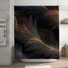 Luxury Bathroom Shower Curtain with Colorful Feather Print Decor Waterproof Fabric for Bathrooms