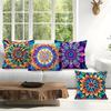 1,4 Pcs Bohemian Mandala Single-Sided Printed Pillowcase Cushion Cover,Suitable For Living Room,Bedroom,Car Decoration