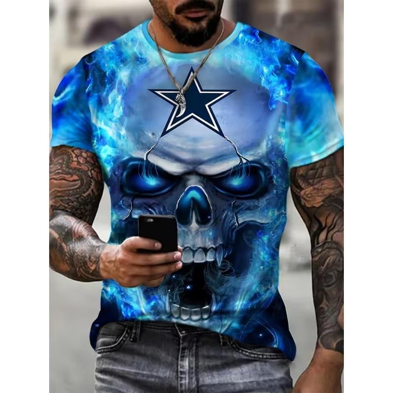 Men's Clothing Skeleton Graphic Print T-Shirt Oversized T Shirt Men Summer Spring Oversized Punk Style Short Sleeve Outdoor Top