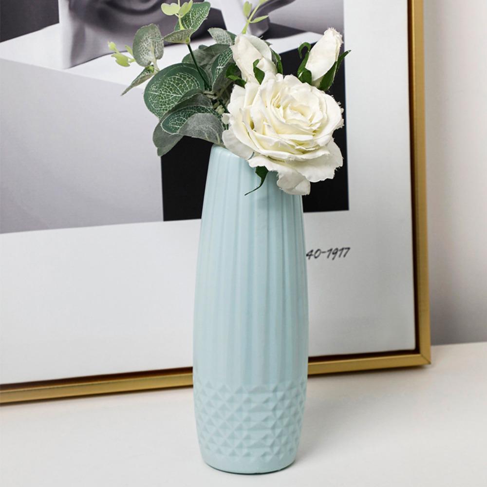Diamond Design Flower Pot Imitation Ceramic Flower Arrangement New Flower Vase  Home Decoration