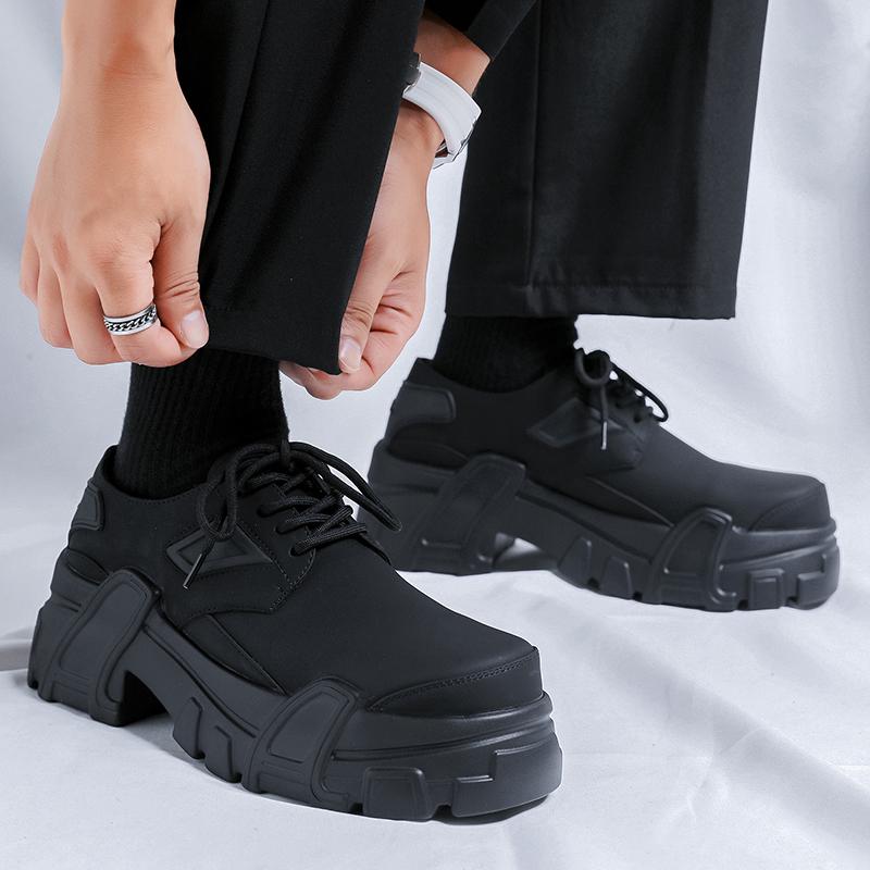 Fashion Round toe men's shoes Minimalist trendy and versatile style high-quality  Outdoor party Daily walking thick soled men's shoes