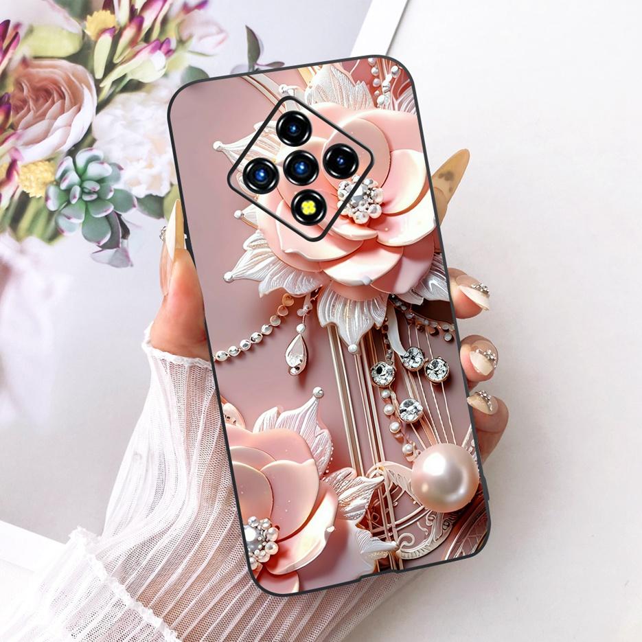 For Infinix Zero 8 Case X687 Stylish Flowers Butterfly Painted Cover Soft Slim Phone Case For Infinix Zero 8i Zero8 i X687B Bags
